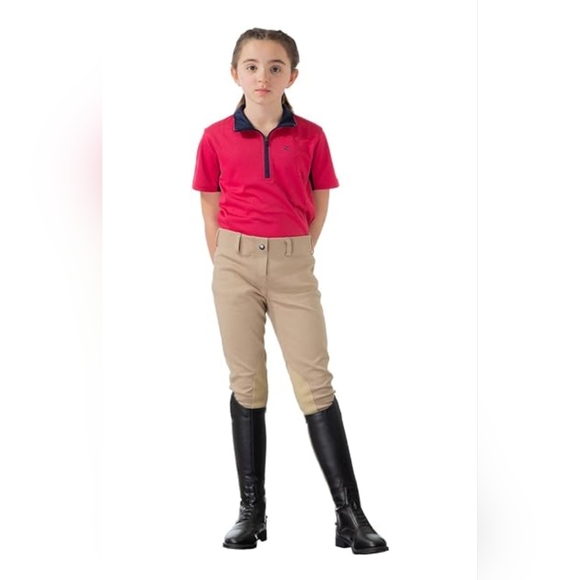 Horze Pull On Breeches Knee Patch sz L Girls - Picture 2 of 8